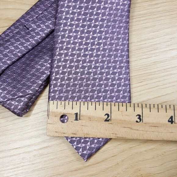 ALFANI Mens Neck Tie Purple Lilac Geometric Micro Textured Stain Resistant - Picture 3 of 6